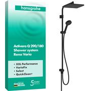 Hansgrohe Activera Q - Conjunto de ducha sin grifería, 29x18 cm, 2 chorros, EcoSmart, negro mate. 28757670