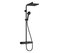 Hansgrohe Activera Q - Conjunto de ducha con termostato, 29x18 cm, 2 chorros, EcoSmart+, negro mate. 28649670