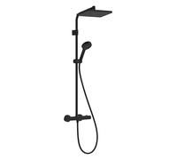 Hansgrohe Activera Q - Conjunto de ducha con termostato, 29x18 cm, 2 chorros, EcoSmart+, negro mate. 28749670