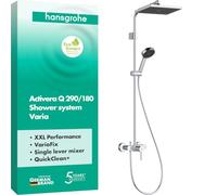 Hansgrohe Activera Q - Juego de ducha con grifo, 29 x 18 cm, 2 chorros, EcoSmart, cromado 28747000