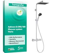 Hansgrohe Activera Q - Conjunto de ducha con termostato, 29x18 cm, 2 chorros, EcoSmart, cromado 28748000