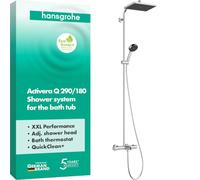 Hansgrohe Activera Q - Conjunto de ducha con termostato para bañera, 29x18 cm, 2 chorros, EcoSmart, cromado. 28753000