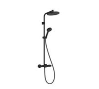 Hansgrohe Activera S - Conjunto de ducha con termostato, diámetro 24 cm, 2 chorros, EcoSmart, negro mate 28078670