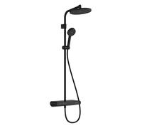 Hansgrohe Activera S - Conjunto de ducha con termostato, diámetro 24 cm, 2 chorros, EcoSmart, negro mate 28638670