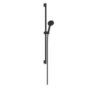 Hansgrohe Activera S - Juego de cabezal de ducha, barra y manguera, 2 tipos de chorro, EcoSmart+, Water Boost, negro mate 28864670