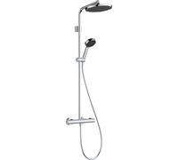 Hansgrohe Conjunto de ducha de pared Activera S – termostato, rociador lluvia 24 cm, EcoSmart+, cromo