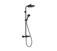 hansgrohe Activera S sistema de ducha 240, 1 tipo de rociador, EcoSmart, con Ecostat Fine Varia, 28078670, Color: negro mate
