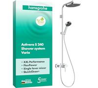 Hansgrohe Conjunto de ducha Activera S, monomando EcoSmart, rociador lluvia 24 cm cromo 28875000