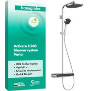 Hansgrohe Activera S - Conjunto de ducha con termostato, diámetro 24 cm, 2 chorros, EcoSmart, cromo 28638000