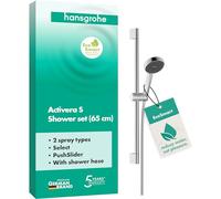 hansgrohe Activera Select S - conjunto de ducha con alcachofa de ducha ahorro de agua (EcoSmart, 2 tipos de chorro), flexo de ducha (1,60 m) y barra de ducha (0,65 m), cromo, 28044000