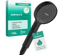Hansgrohe Alcachofa de ducha Select S – 2 modos de rociado, EcoSmart 8 l/min, negro mate – 28033670