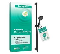 hansgrohe Activera Select S set de ducha 95 2jet EcoSmart+ con barra de ducha 90cm, 28865670, Color: negro mate