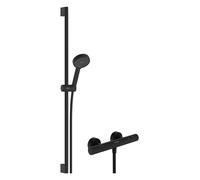 Hansgrohe Activera Select S - Conjunto de ducha con termostato, 2 chorros, EcoSmart, negro mate 28086670