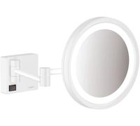 Hansgrohe Espejo cosmético AddStoris 21,7×21,7 cm redondo con LED Blanco mate 41790700