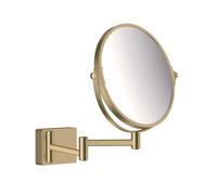 Hansgrohe Espejo cosmético AddStoris redondo 24,6 x 24,6 cm bronce cepillado