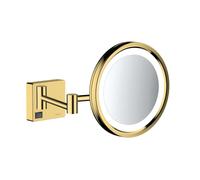 Hansgrohe AddStoris espejo cosmético 21.7x21.7 cm redondo con iluminación dorado 41790990