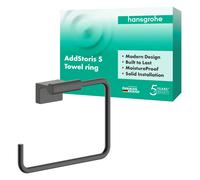 hansgrohe AddStoris S - toallero de baño, toallero de aro, para Montaje en Pared, fijación Oculta, Accesorios de baño, Cromo Negro Cepillado, 41784340