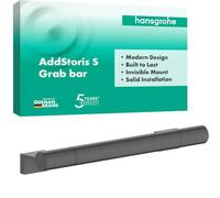 hansgrohe AddStoris S - asidero baño, asidero Ducha, para Montaje en Pared, fijación Oculta, Accesorios de baño, Cromo Negro Cepillado, 41764340