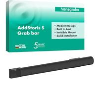 hansgrohe AddStoris S - asidero baño, asidero Ducha, para Montaje en Pared, fijación Oculta, Accesorios de baño, Negro Mate, 41764670