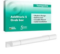 hansgrohe AddStoris S - asidero baño, asidero Ducha, para Montaje en Pared, fijación Oculta, Accesorios de baño, Blanco Mate, 41764700