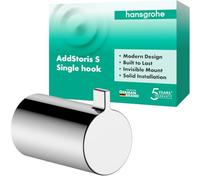 hansgrohe AddStoris S - Gancho toallero, toallero de baño, Gancho para Albornoz, fijación Oculta, Accesorios de baño, Cromo, 41762000