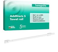 hansgrohe AddStoris S - toallero baño, toallero de Pared, fijación Oculta, Accesorios de baño, Blanco Mate, 41767700