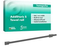 hansgrohe AddStoris S - toallero baño, toallero de Pared, fijación Oculta, Accesorios de baño, Cromo Negro Cepillado, 41767340
