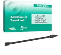 hansgrohe AddStoris S - toallero baño, toallero de Pared, fijación Oculta, Accesorios de baño, Negro Mate, 41767670