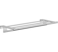 hansgrohe AddStoris S - toallero de baño con repisa, toallero de Pared, fijación Oculta, Accesorios de baño, Cromo, 41781000