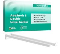 hansgrohe AddStoris S toalleros para toallas de mano con dos brazos, 41787700, Color: Blanco mate