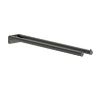 hansgrohe AddStoris S - toallero Doble, toallero de baño con Dos Brazos, fijación Oculta, Accesorios de baño, Cromo Negro Cepillado, 41787340