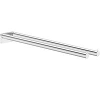 hansgrohe AddStoris S - toallero Doble, toallero de baño con Dos Brazos, fijación Oculta, Accesorios de baño, Cromo, 41787000