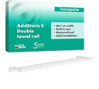 Toallero doble hansgrohe AddStoris S, 41763700, Color: Blanco mate
