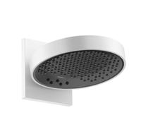 hansgrohe Alcachofa de ducha Rainfinity (250 mm, redonda, 3 tipos de chorro, montaje en pared), color blanco mate