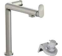 hansgrohe Aqittura M91 mezclador de cocina, Filtersystem 240, 1jet, 76804800, Color: acero inoxidable pulido
