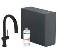Hansgrohe Aqittura M91 grifo de cocina con filtro de pie negro 76836670