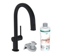 Hansgrohe Aqittura M91 - Grifo de fregadero con caño extraíble y filtración, negro mate 76801670