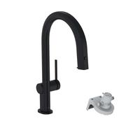 Hansgrohe Aqittura M91 grifo de cocina con filtro de pie negro 76826670