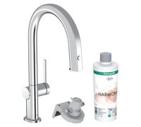 Hansgrohe Aqittura M91, sistema de filtración, grifo extraíble, 1 chorro, sistema sBox, juego de inicio, cromo
