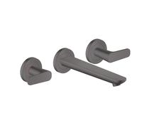 hansgrohe AXOR Citterio C Grifería de lavabo empotrada de 3 agujeros para montaje en pared, caño 195mm, 49070340, Color: Cromo negro cepillado