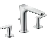 hansgrohe AXOR Citterio C Mezclador de 3 agujeros para lavabo 125, con juego de desagüe, 49060000, Color: cromado