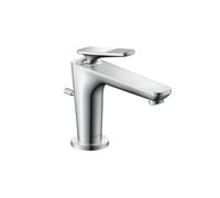 hansgrohe AXOR Citterio C Mezclador monomando de lavabo 90, con CoolStart para lavamanos y juego de desagüe, Corte cúbico, 49011000, Color: cromado
