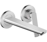 hansgrohe AXOR Citterio C Mezclador monomando empotrado de lavabo para montaje en pared, caño 195mm, corte cúbico, 49111000, Color: cromado