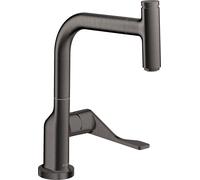hansgrohe AXOR Citterio DN15 Mezclador monomando de cocina Select 230 con caño extraíble, 39861340, Color: Cromo negro cepillado
