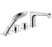 hansgrohe AXOR Citterio E Canto de teja de 4 agujeros con termostato, 36410000, Color: cromado