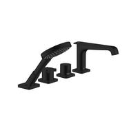 hansgrohe AXOR Citterio E Canto de teja de 4 agujeros con termostato, 36410670, Color: negro mate