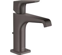 hansgrohe AXOR Citterio E Mezclador monomando de lavabo 125 con manivela y juego de desagüe, 36110340, Color: Cromo negro cepillado
