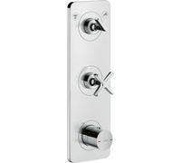 hansgrohe AXOR Citterio E Módulo de termostato empotrado 38 x 12 para 2 consumidores, 36703000, Color: cromado