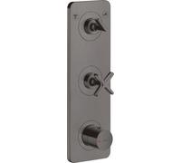 hansgrohe AXOR Citterio E Módulo de termostato empotrado 38 x 12 para 2 consumidores, 36703340, Color: Cromo negro cepillado