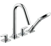hansgrohe AXOR Citterio M Canto de 4 agujeros con tiradores y rosetas, 34454000, Color: cromado